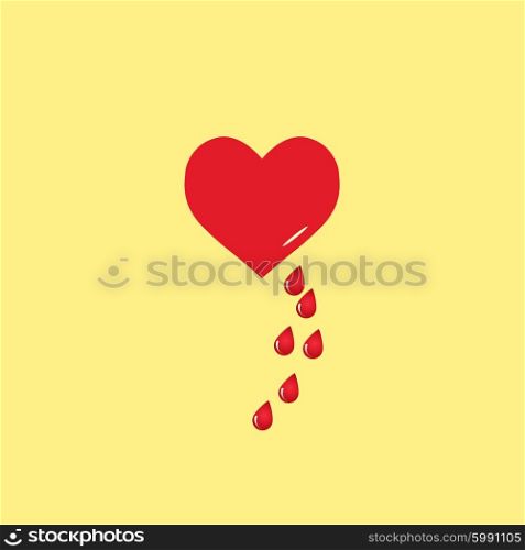 Vector heart and blood drop.. Vector heart and blood drop