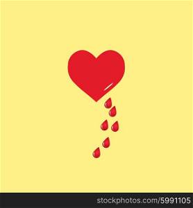Vector heart and blood drop.. Vector heart and blood drop