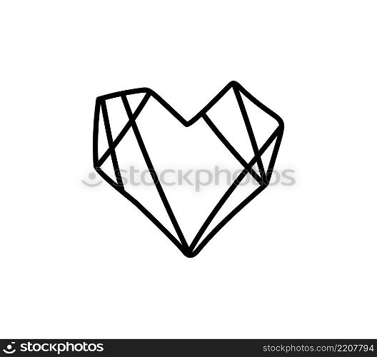 Vector Heart icon in Polygon style. Geometric monoline love Logo. Illustration Design for greeting card, business card and wedding or valentines day.. Vector Heart icon in Polygon style. Geometric monoline love Logo. Illustration Design for greeting card, business card and wedding or valentines day