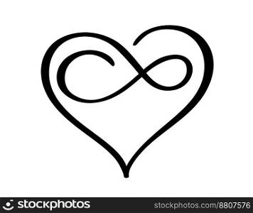 Vector heart love sign forever. Infinity valentine day romantic symbol logo linked, join, passion and wedding icon. Template for card, poster. Design flat element illustration.. Vector heart love sign forever. Infinity valentine day romantic symbol logo linked, join, passion and wedding icon. Template for card, poster. Design flat element illustration
