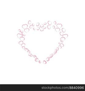 Vector heart shapes in modern style. Outline symbol collection. Love icon.. Vector heart shapes. Romantic pattern with hearts