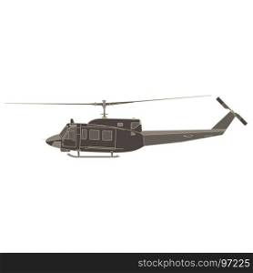 Vector helicopter flat icon isolated. Aircraft side view design illustration aviation.