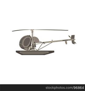 Vector helicopter flat icon isolated. Aircraft side view illustration aviation design .