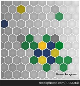 Vector hexagon background in Brazil flag concept. Can be used in cover design, book design, website background, CD cover, advertising.