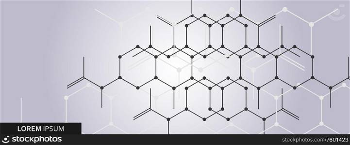 Vector hexagonal molecular structure and geometric abstract background.. Vector hexagonal molecular structure and geometric abstract background