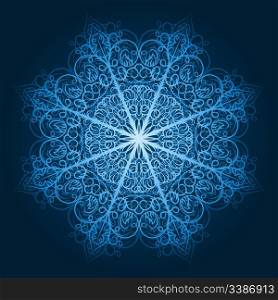 vector highly detailed blue snowflake