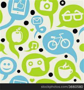 Vector hipster seamless pattern with design elements - abstract background