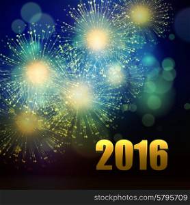 Vector Holiday Fireworks Background. Vector Holiday Fireworks Background. Happy New Year 2016