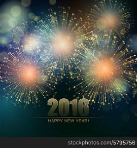 Vector Holiday Fireworks Background. Vector Holiday Fireworks Background. Happy New Year 2016