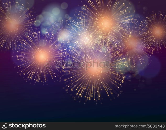 Vector Holiday Fireworks Background. Vector Holiday Fireworks Background. Happy New Year 2016