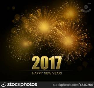 Vector Holiday Fireworks Background. Vector Holiday Fireworks Background. Happy New Year 2017