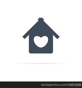 vector home icon symbolizing heart and comfort