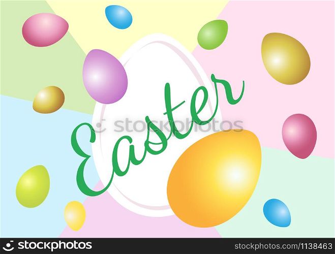 Vector horizontal illustration for the holiday of Easter. Abstract pastel background