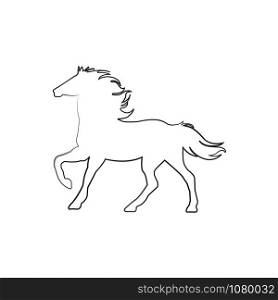 vector horse stand line icon - Vector illustration. vector horse stand line icon - Vector