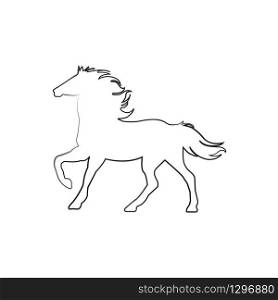 vector horse stand line icon - Vector illustration. vector horse stand line icon - Vector