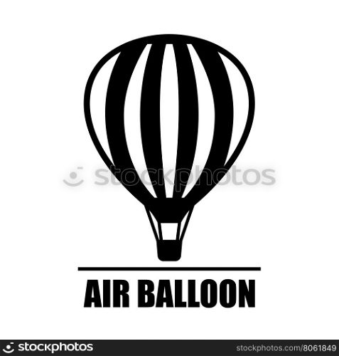 Vector hot air ballon icon. Vector black hot air ballon icon on white background