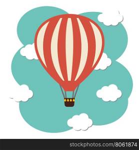 Vector hot air ballon icon. Vector hot air ballon icon in the sky vector