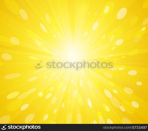 Vector hot summer yellow sunny rays background