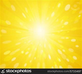 Vector hot summer yellow sunny rays background