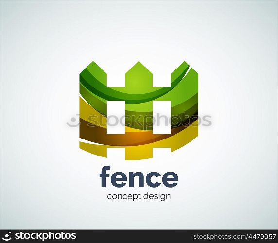 Vector house fence logo template, abstract business icon