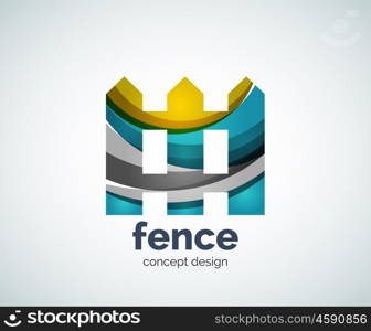 Vector house fence logo template, abstract business icon