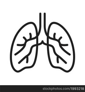 vector human lungs flat icon isolated on white background. thin line flat symbol of lung organ anatomy for health and medical illustrations