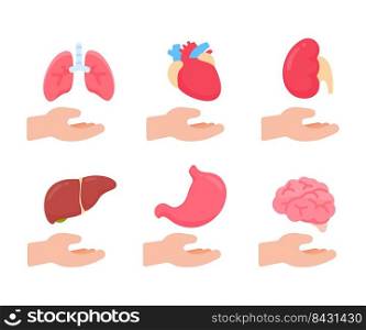 Vector human organs. Human body internal parts Concept of study of body systems.