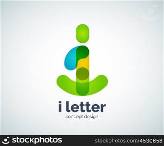 Vector i letter logo, abstract geometric logotype template, created with overlapping elements