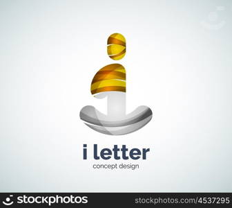 Vector i letter logo, abstract geometric logotype template, created with overlapping elements