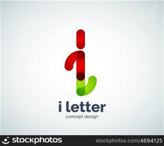 Vector i letter logo, abstract geometric logotype template, created with overlapping elements