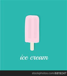 Vector ice cream. Vector illustration of ice cream on a blue background