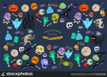 Vector icon and element for Helloween. greeting card for Happy Halloween design icon. Concept illustration. Sign and symbol, element.. Vector icon and element for Helloween. greeting card for Happy Halloween design icon. Concept illustration. Sign and symbol