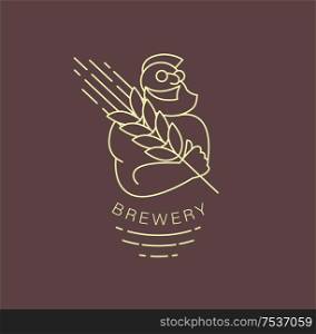 Vector icon and logo beer and brewery. Editable outline stroke size. Line flat contour, thin and linear design. Simple icons. Concept illustration. Sign, symbol, element.. Vector icon and logo beer and brewery
