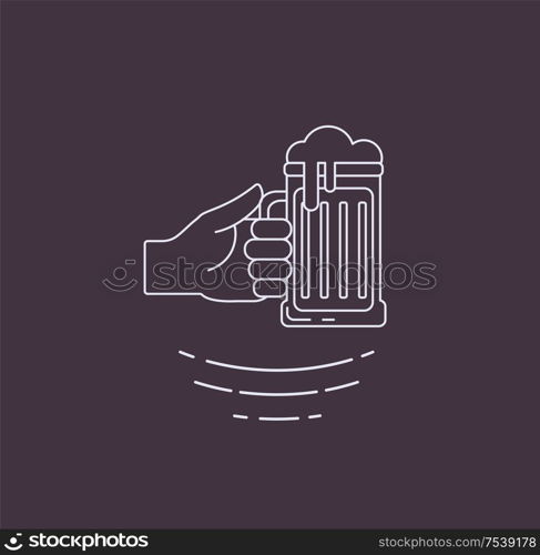 Vector icon and logo beer and brewery. Editable outline stroke size. Line flat contour, thin and linear design. Simple icons. Concept illustration. Sign, symbol, element.. Vector icon and logo beer and brewery