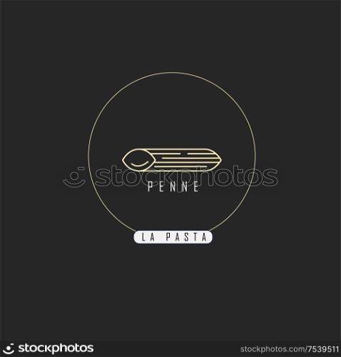 Vector icon and logo for italian pasta or noodles. Editable outline stroke size. Line flat contour, thin and linear design. Simple icons. Concept illustration. Sign, symbol, element.. Vector icon and logo for italian pasta or noodles