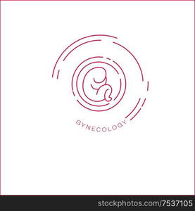 Vector icon and logo for pegnancy and gynecology. Editable outline stroke size. Line flat contour, thin and linear design for adoption and babysitter. Simple icons. Concept illustration. Sign, symbol, element.. Vector icon and logo for pegnancy and gynecology