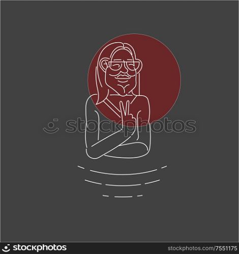 Vector icon and logo people men character avatars, creative team. Editable outline stroke size. Line flat contour, thin and linear design. Simple icons. Concept illustration. Sign, symbol, element.. Vector icon and logo people character avatars