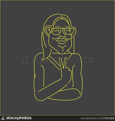 Vector icon and logo people men character avatars, creative team. Editable outline stroke size. Line flat contour, thin and linear design. Simple icons. Concept illustration. Sign, symbol, element.. Vector icon and logo people character avatars