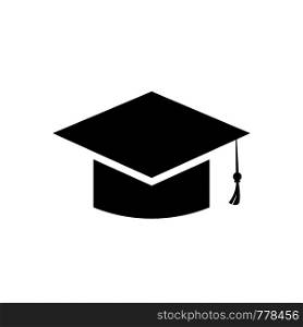 Vector icon cap diploma education simple flat