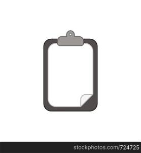 Vector icon concept of clipboard with blank paper. Colored outlines.
