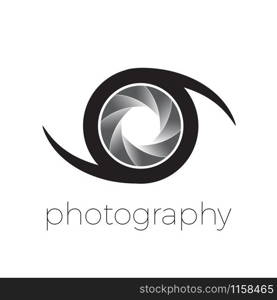 Vector icon diaphragm and eye, photography concept