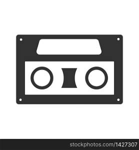 Vector icon for a compact audio cassette. Flat design isolated on a white background for websites and apps