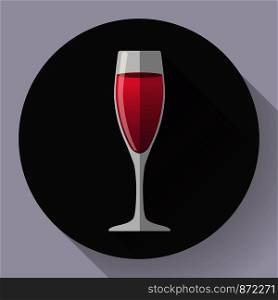 Vector icon - glass of pink wine. Flat designed style.. Vector icon - glass of pink wine. Flat designed style