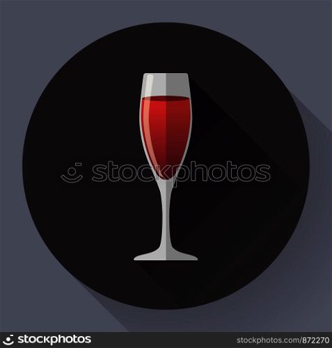 Vector icon - glass of red wine. Flat designed style.. Vector icon - glass of red wine. Flat designed style