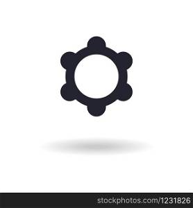 Vector icon modern style gear with shadow