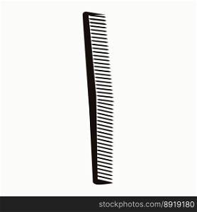 Vector icon of a black hair comb. The silhouette of the comb, highlighted on a white background.. Vector icon of a black hair comb. The silhouette of the comb, highlighted on a white background