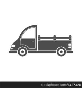 Vector icon of a car or commercial van. Simple design, filled silhouette isolated on white background. Design for websites, and apps