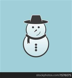 vector icon of a cheerful snowman with a sheriff&rsquo;s hat