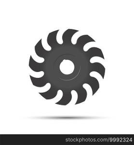 Vector icon of a circular saw. Vector illustration isolated on a white background