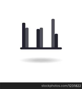 Vector icon of a column diagram of modern style with shadow